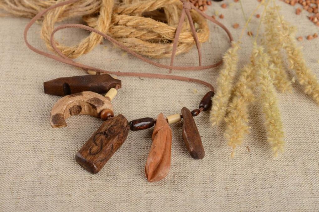 Wooden amulet for good luck
