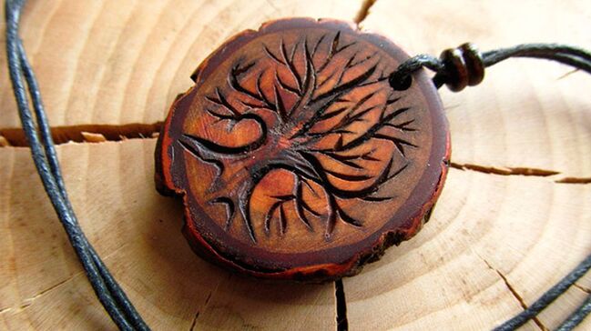 Wooden amulet for luck