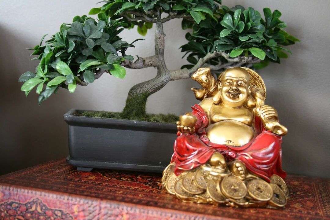 The Hotei figure ensures financial well-being